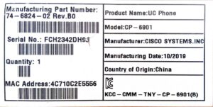 تلفن سیسکو Cisco CP-6901